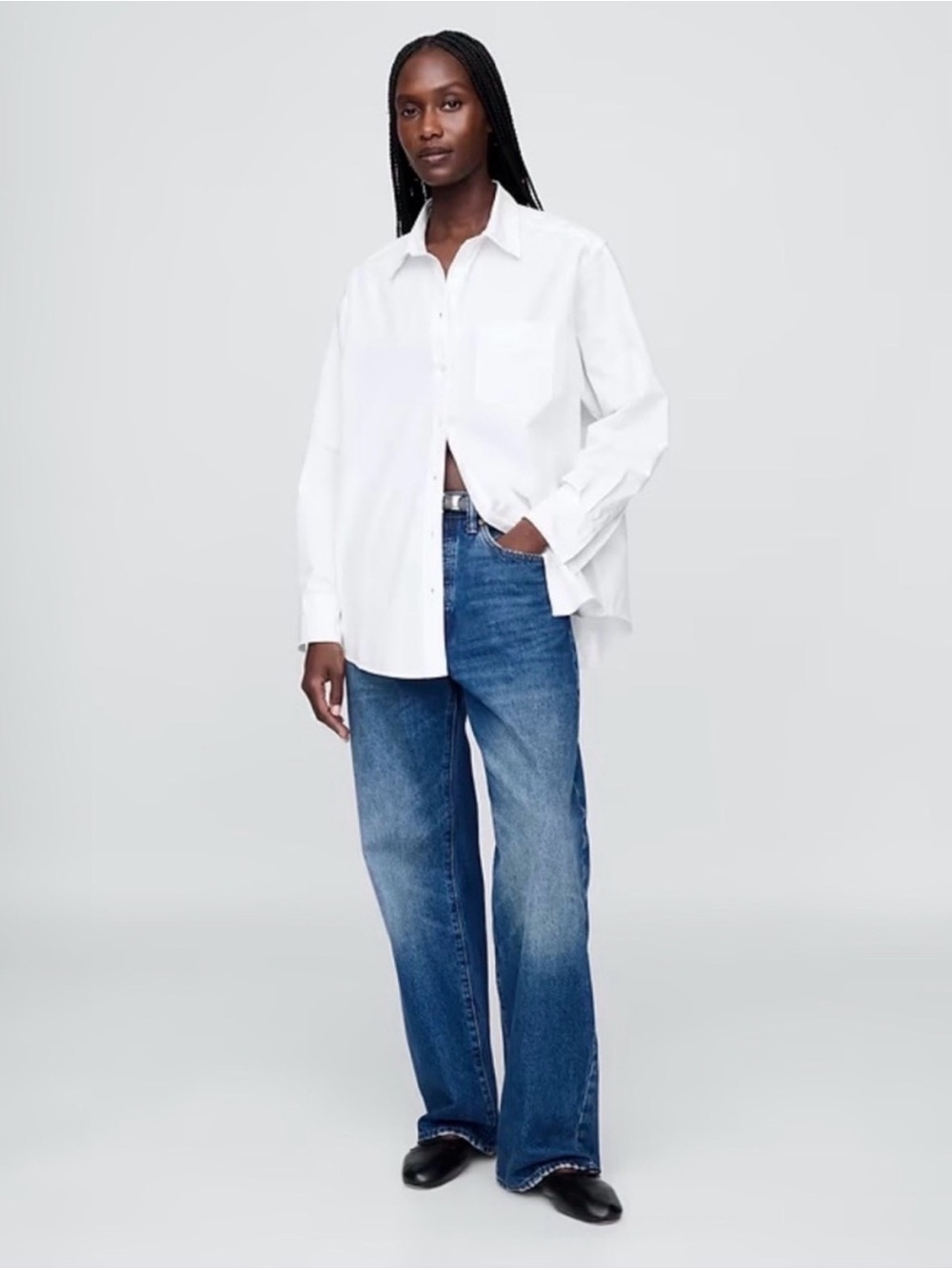 Gap 100% Cotton ‘The Big Shirt’ in Poplin, White, size XL